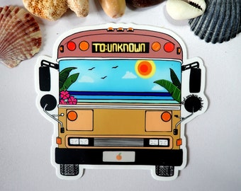 Tropical Skoolie Sticker - 305 Miami Bus Wanderer