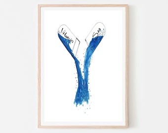 Vitamin Sea Print, Watercolor, Ocean Art, Giclee Print,