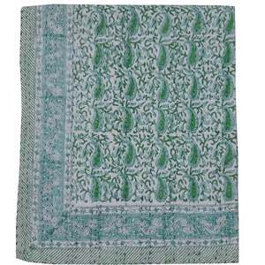 Green kantha Quilt Bohemian kantha Blanket Handmade kantha Bedding Coverlets Quilt