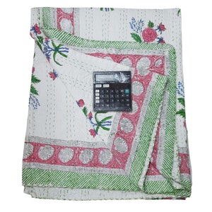 Indian Kantha quilt king Hand made Kantha Bed Cover throw blanket bedspread kantha quilt 100% cotton soft fine cotton kantha quilt block