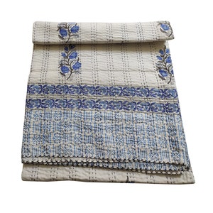 New Indigo Handmade Cotton Kantha Quilts