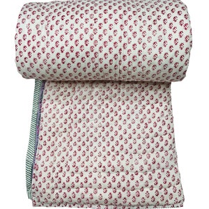 Jaipuri Block Print Quilt Reversible Razai Cotton 100% Pure Cotton Light Weight Hand Made Cotton Quilt Jaipuri razai Quilt