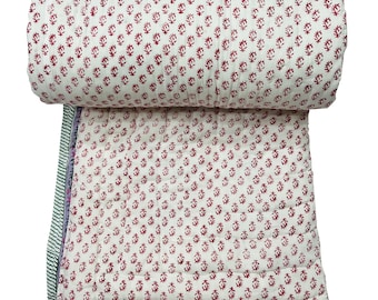 Jaipuri Block Print Cotton Quilt - Reversible Handmade Razai