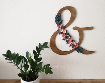 Wood ampersand sign - Ampersand wall decor - Wooden letters - Wall gallery ampersand sign - Wall gallery letters - Hallway ampersand sign