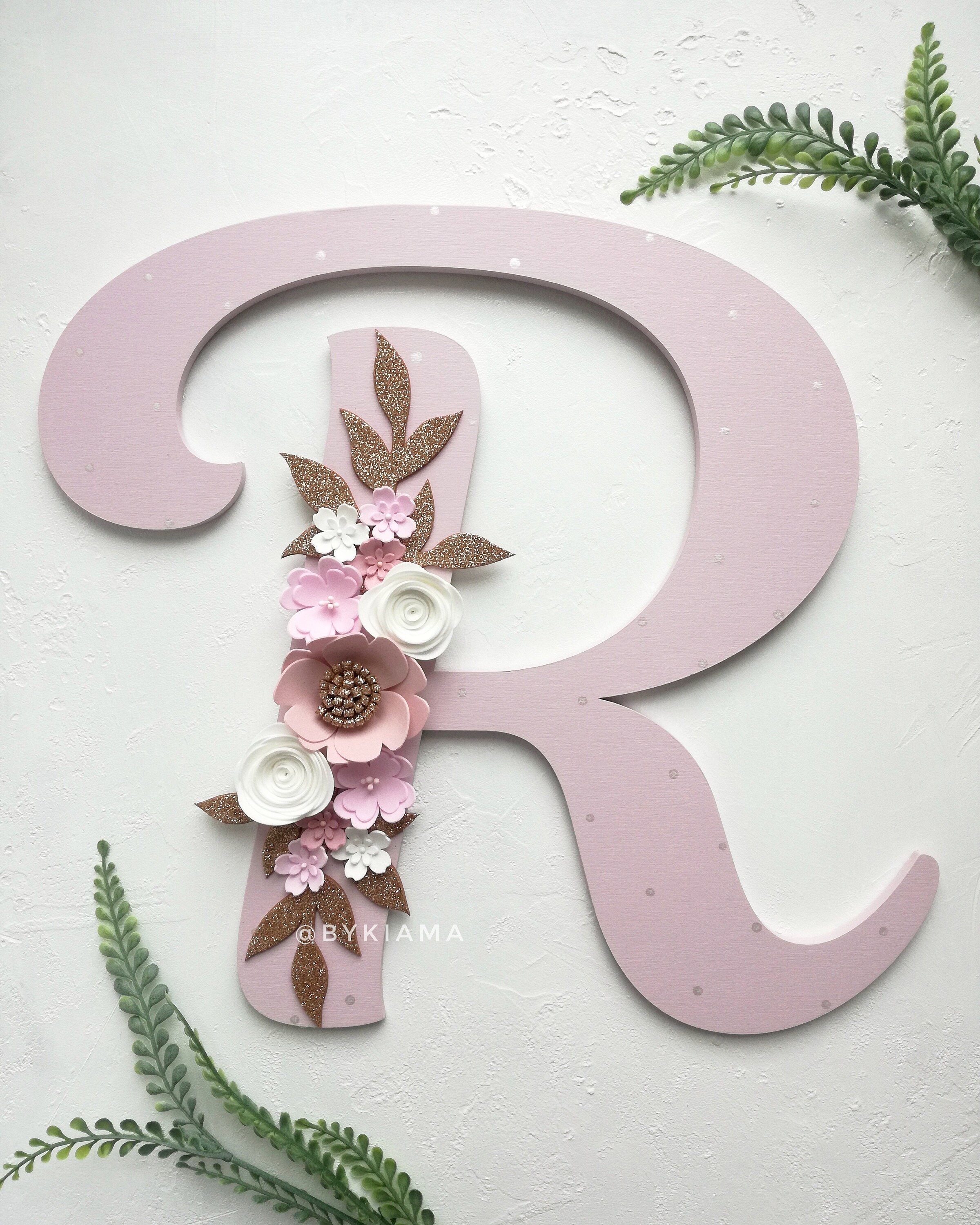 Wooden Letters Floral Letter Baby Name Sign Nursery Name Etsy UK