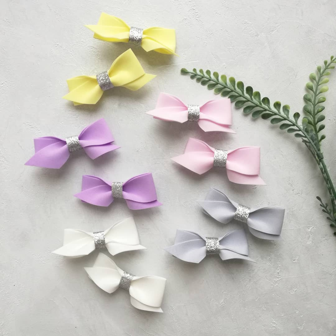 Set of 4 Hair Bows Clips for Baby Girls Baby Girl Clips Etsy