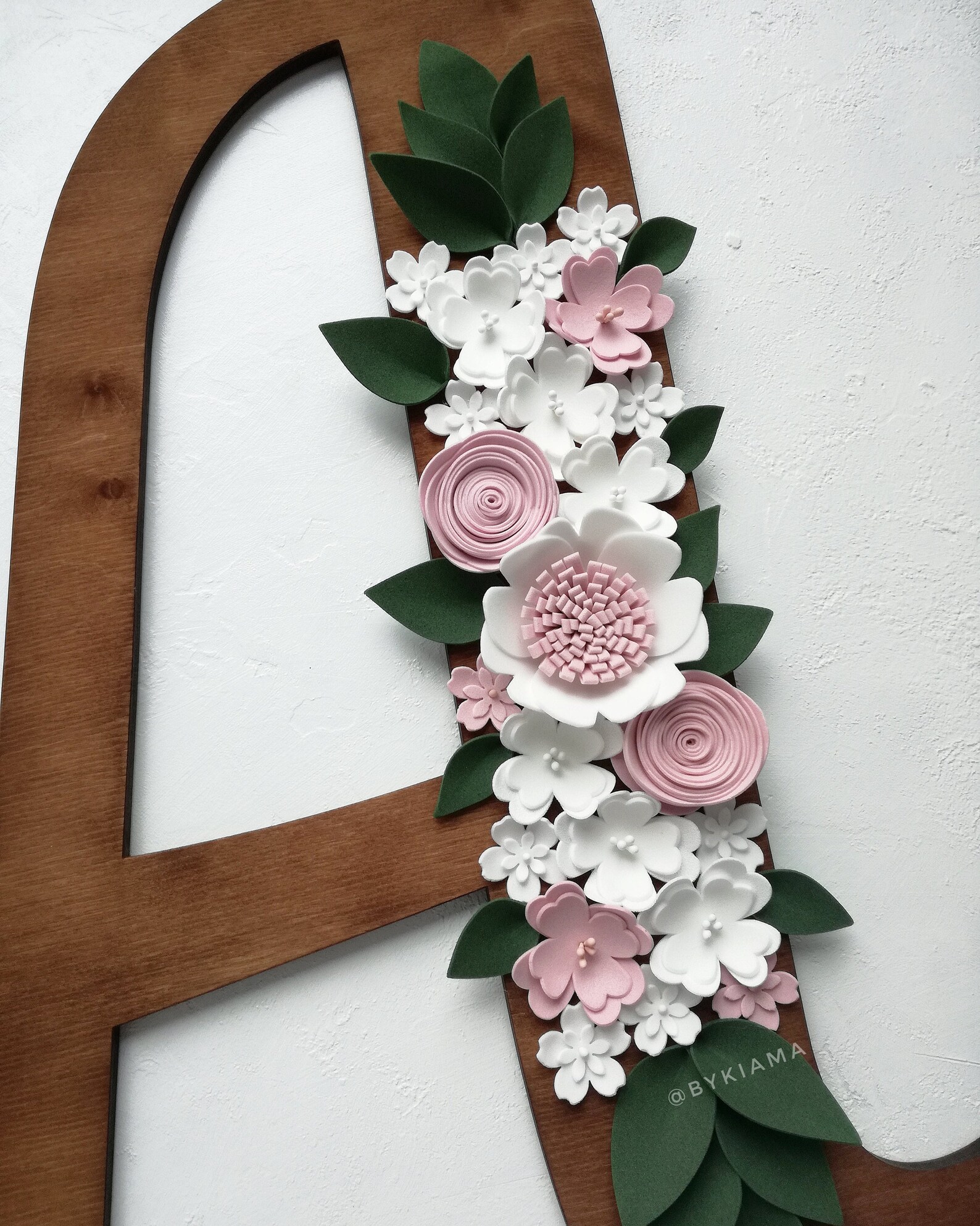 Wood Floral Letter for Baby Girl Nursery Nursery Name Sign Baby Name