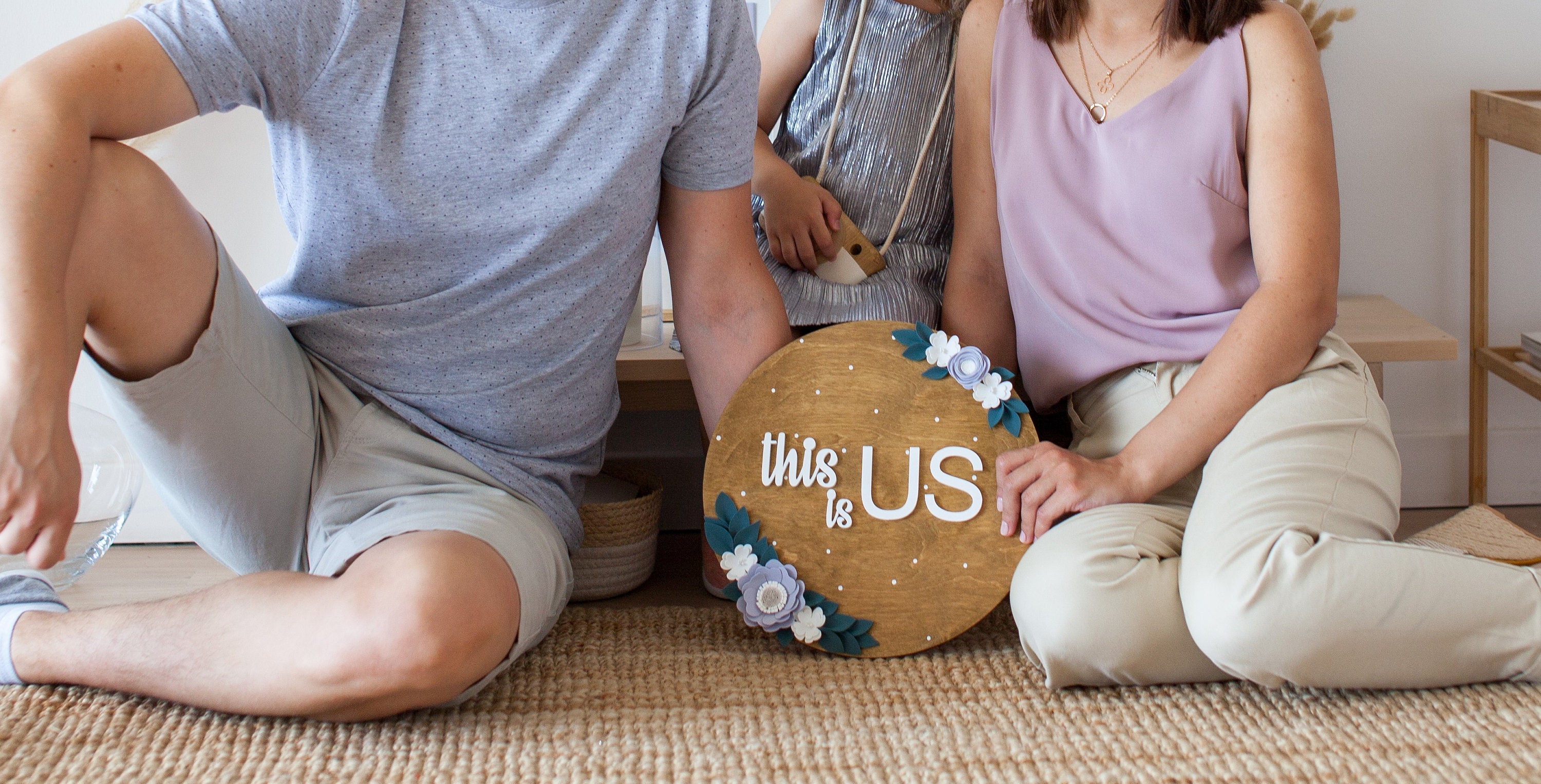 This Is Us round wood sign with flowers This is us tv show Etsy