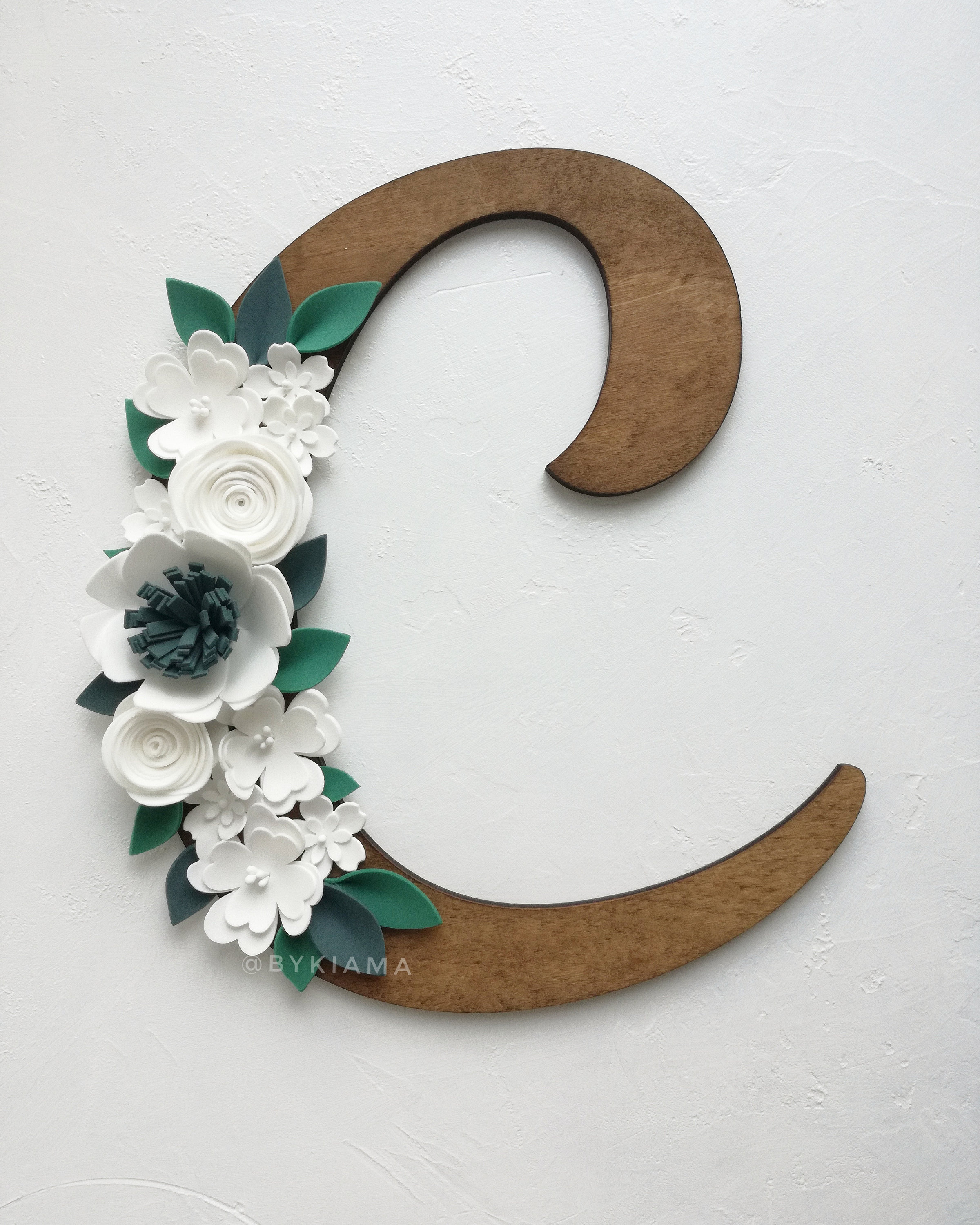 Wood Floral Letter for Baby Girl Nursery Nursery Name Sign Baby Name