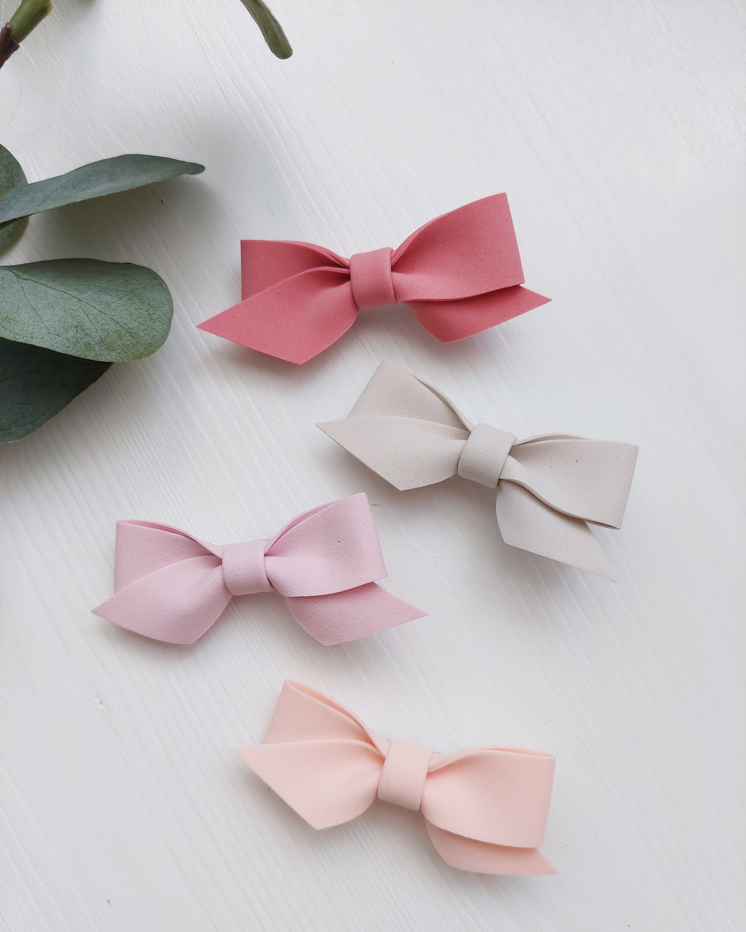 Set of 4 Hair Bows Clips for Baby Girls Baby Girl Clips Etsy