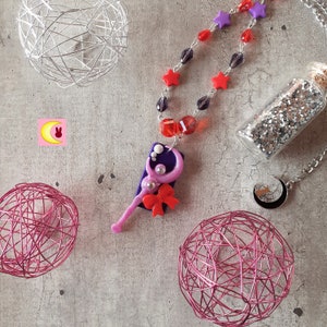 Ketting Paarse Maan Stick inspiratie Sailor MoonStick koud porselein stijl fimo prinses sereniteit sereniteit usagi tsukino manga anime