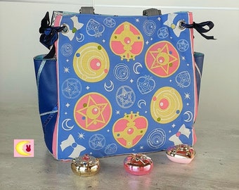 Sac à main porté épaule Moon Compact inspiration manga Sailor Moon Naoko Takeuchi handkerchief mouchoir officiel du japon animé fait main