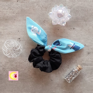 Chouchou Little Usagi Scrunchie Bunny Foulchie handgemaakte katoenen konijnenoren konijn konijntjes kind kawaii schattig magisch meisje inspiratie