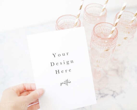 Styled Stock Photography 5x7 Menu Jpeg Wedding Mockup Cupcake