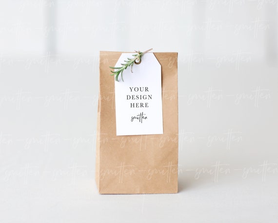 Styled Stock Photography Wedding Favor Tag Mockup Wedding Kraft