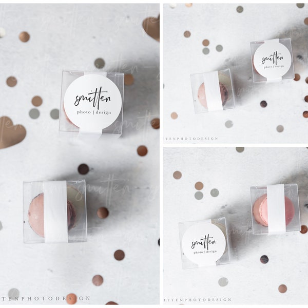 Macaron Stock photography, Concrete Counter, Wedding Favor Mockup, Social Media, Paper Product Images #SPD0022-1-3