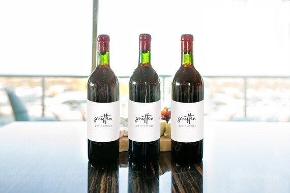 Styled Stock Photography Wine Bottle Label Mockup Wedding Etsy