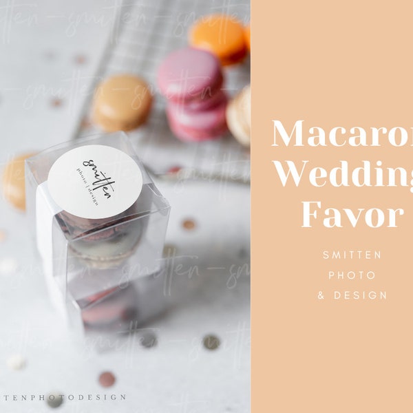 Macaron Stock photography, Concrete Counter, Wedding Favor Mockup, Social Media, Paper Product Images #SPD0022-9