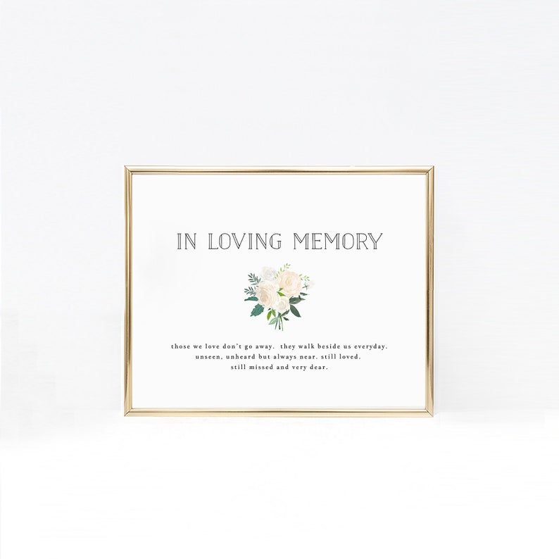 Flower in Loving Memory Sign Template Printable in Loving | Etsy