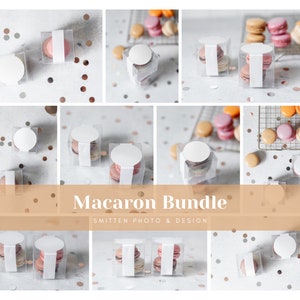 Macaron Stock photography Bundle, Concrete Counter, Wedding Favor Mockup, Social Media, Paper Product Images #SPD0022-set
