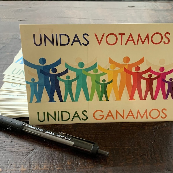 Unidas Votamos - Postcards En Espanol! 25 Tarjeta Postal