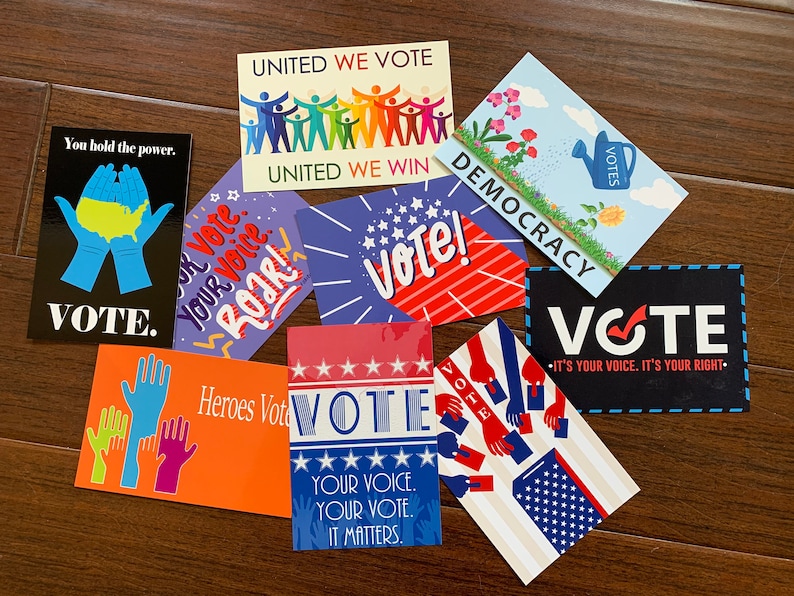 Postcards to Voters Mixed Bag 50 Cards Donation to LWV image 1