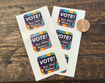 Mini Vote Stickers - 25 Stickers Great for Postcards