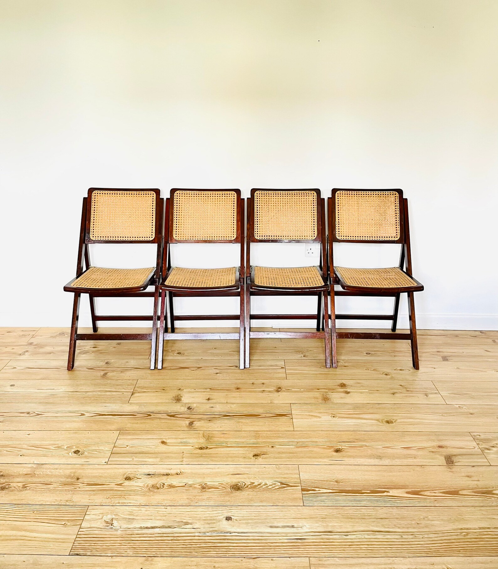 Mid Century Retro Modern Cane folding dining chairs x4 | Etsy