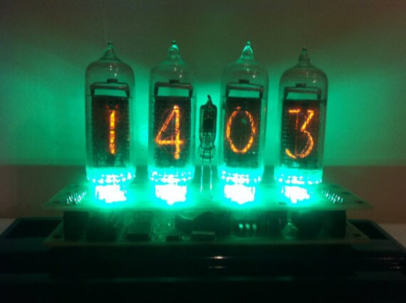 Nixie Tube Clock In 14 Greennixie Clock Tube Clock Nixie Etsy