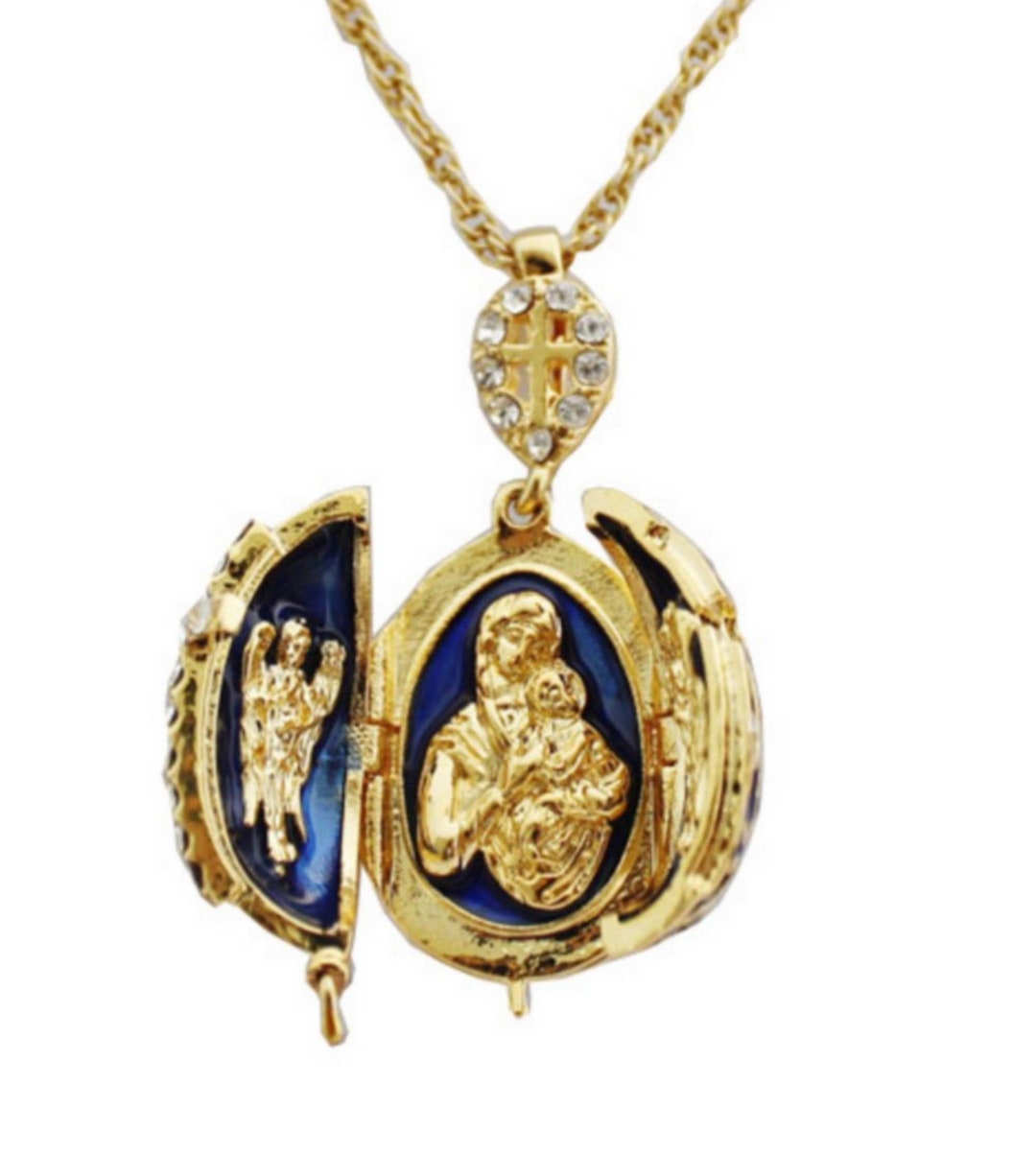 Collier Oeuf Pendentif Fabergé style/ Egg Faberge Feuilles Collier Oeuf Pendentif Fabergé style/ Egg Faberge Feuilles