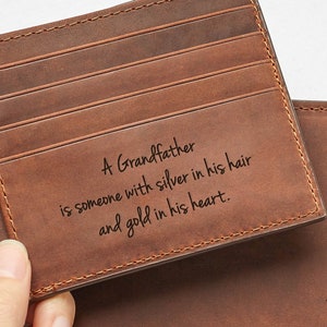 Granddad Gifts, Personalized Father's Day Wallet, Gifts For Grandpa, Granddaddy Gifts, Wallet For Grandpa, Engraved Billfold