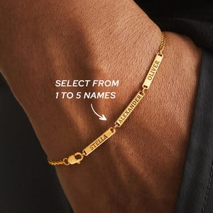 Family Name Bracelet, Dad Bracelet with Kids Names, Custom Bracelet For Men, Gift For Husband, Personalized Gift for Dad