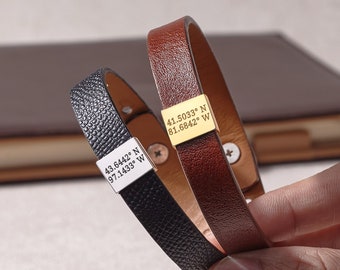 Coordinate Bracelet Men, Graduation Gift For Son, Custom Gift For Men, Long Distance Gift, Coordinate Gifts For Men