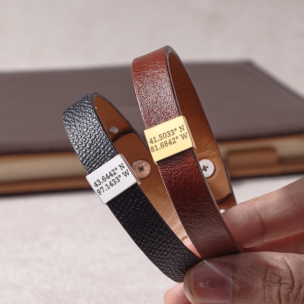 Gps Bracelet, Custom Coordinates Bracelet, Boyfriend Valentines Gifts, Long Distance Relationship Gifts, Anniversary Bracelet For Men