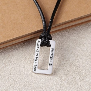 Haustier Erinnerung Halskette, Hund Papa Geschenk, Katze Gedenkschmuck, Halskette mit Gravur für Männer, Geschenk für Tierliebhaber
