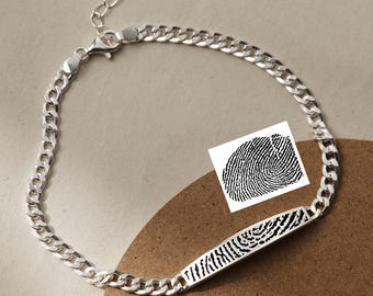 Aangepaste herdenkingsarmband, sieraden moeder verlies, herdenkingscadeaus voor dierbaren, vergeet-me-niet-armband aangepast, vingerafdrukarmband voor mannen