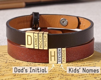 Personalized Bracelet For Dad, Dad Bracelet Gift From Kids, Men Bracelet Personalized, Name Bracelet Men, Kids Name Bracelet For Dad