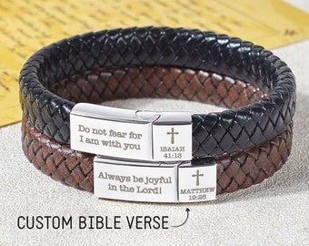 Christian Bracelet, Valentines Gifts For Him, Bible Quote Bracelet, Religious Gifts, Faith Bracelet, Christianity Bracelet, Bible Verse Gift