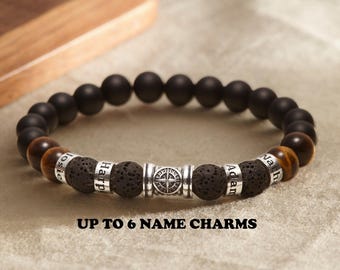 Echtgenootarmband, aangepaste armband voor papa, papa-armband met kindernaam, valentijnscadeaus voor echtgenoot, papa-sieraden, echtgenoot cadeau van vrouw