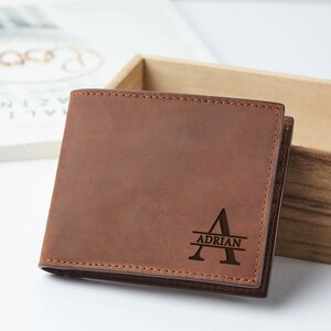 Brieftasche mit Gravur, Brieftasche für Männer, Geschenke für Männer, Geschenk für ihn, Brieftasche aus echtem Leder mit Gravur