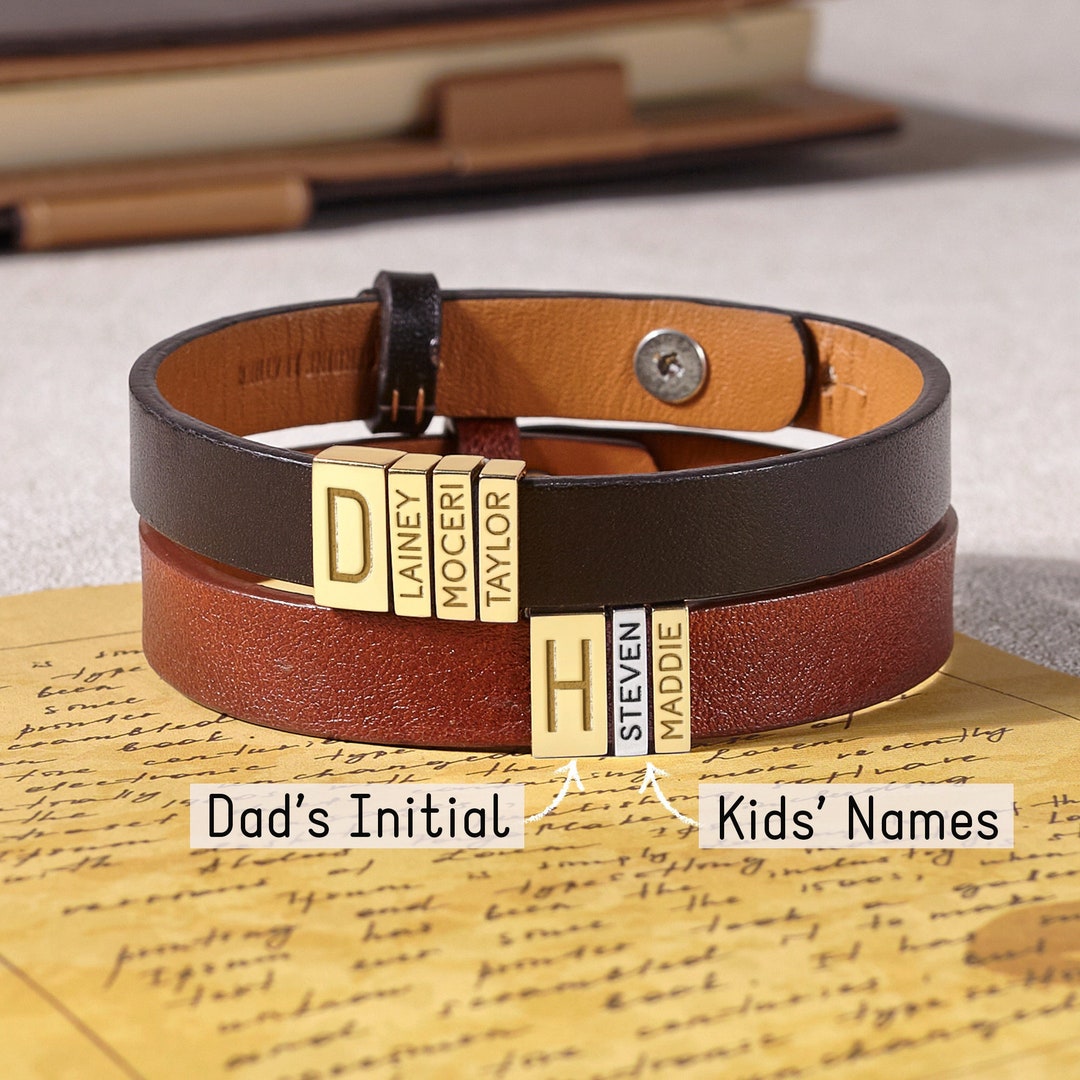 Personalized Bracelet for Dad, Dad Bracelet Gift From Kids, Men