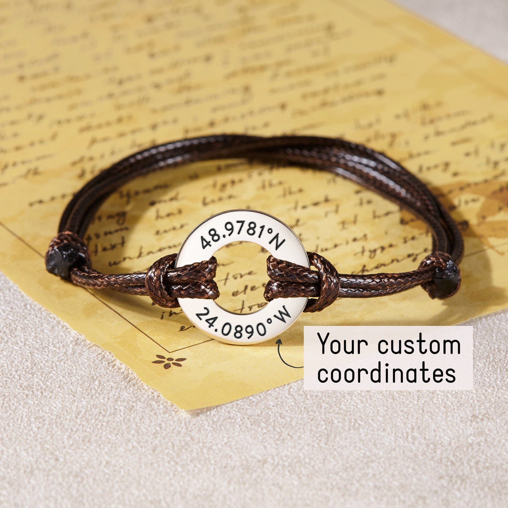  Handmade Matching Bracelets for Couple Personalized Hidden  Message - Engraved Customized Initials Symbols Emoji : Handmade Products