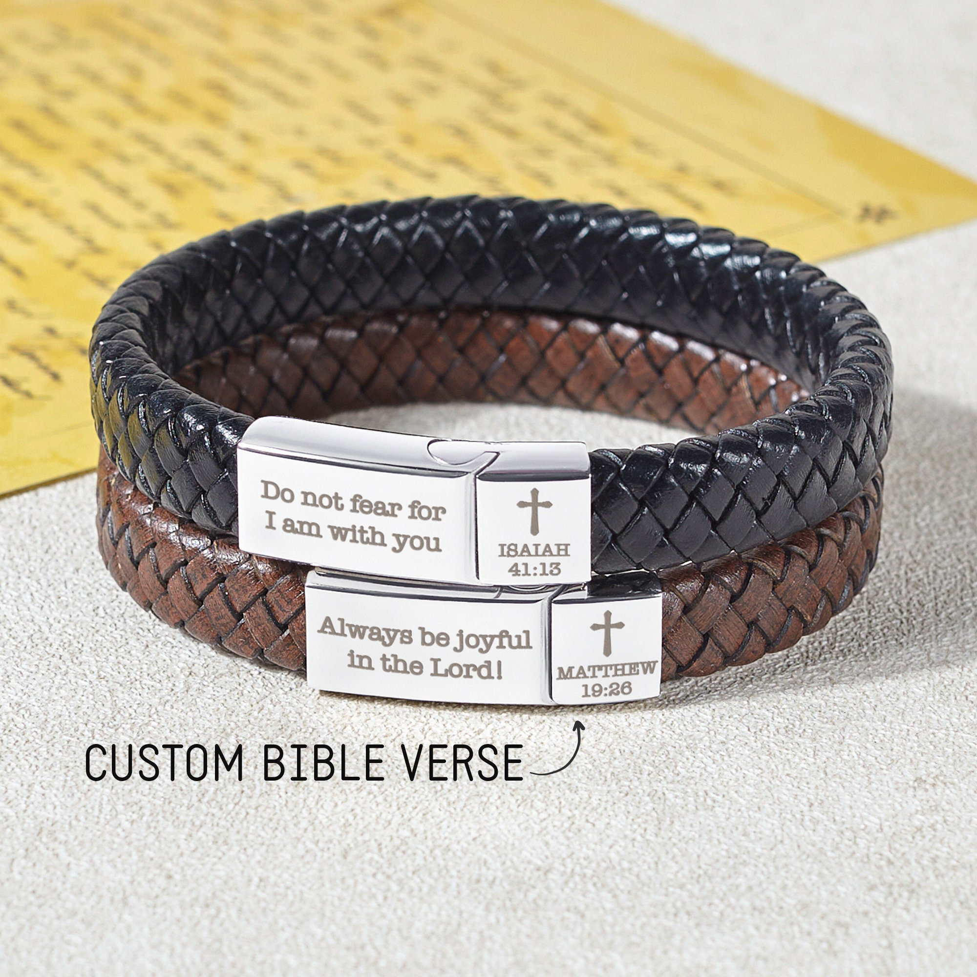 Stainless Steel Beads Bracelet w/ Bible Inside - Made in Israel