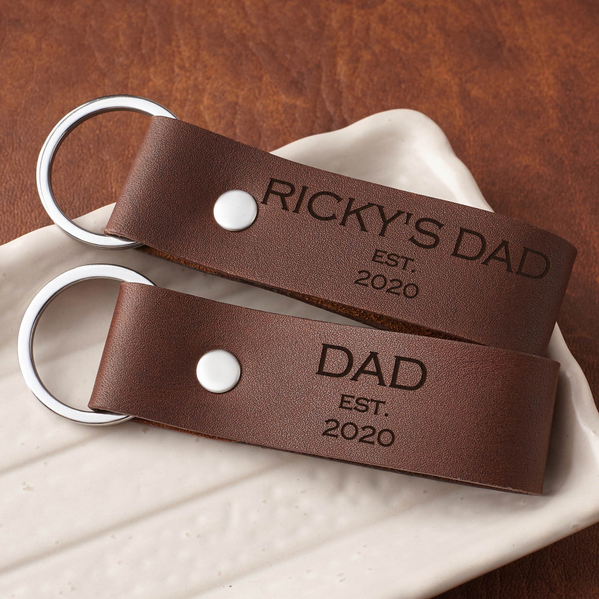 Personalized Dad Keychain Personalized Gift For Father Etsy