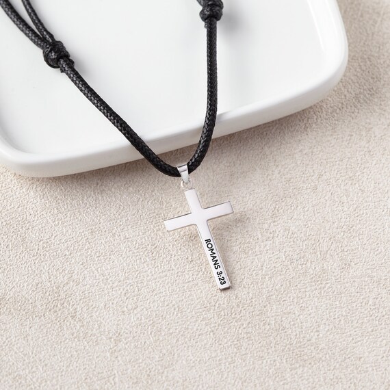 Cross necklace with bible verse online