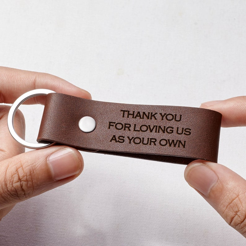 Keychain Gift For Stepdad - Stainless Steel Message Keyring From Son Or Daughter - View #8