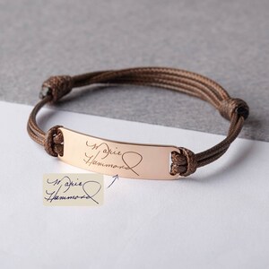 Actual Handwriting Gift For Men, Mens Gift, Custom Gift For Him, In Memory Of Dad, Remembrance Bracelet For Man, Handwritten image 4