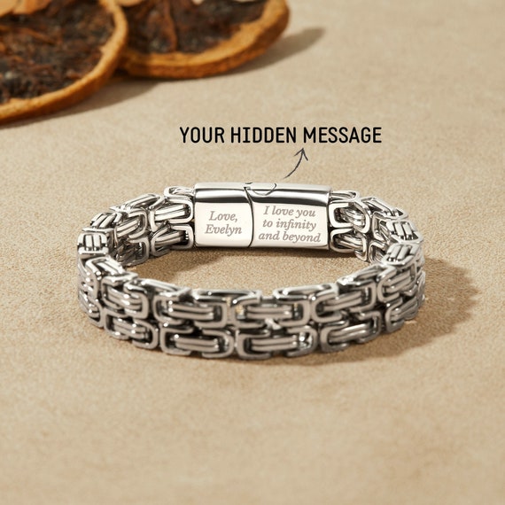 Hidden message bracelet for him deals