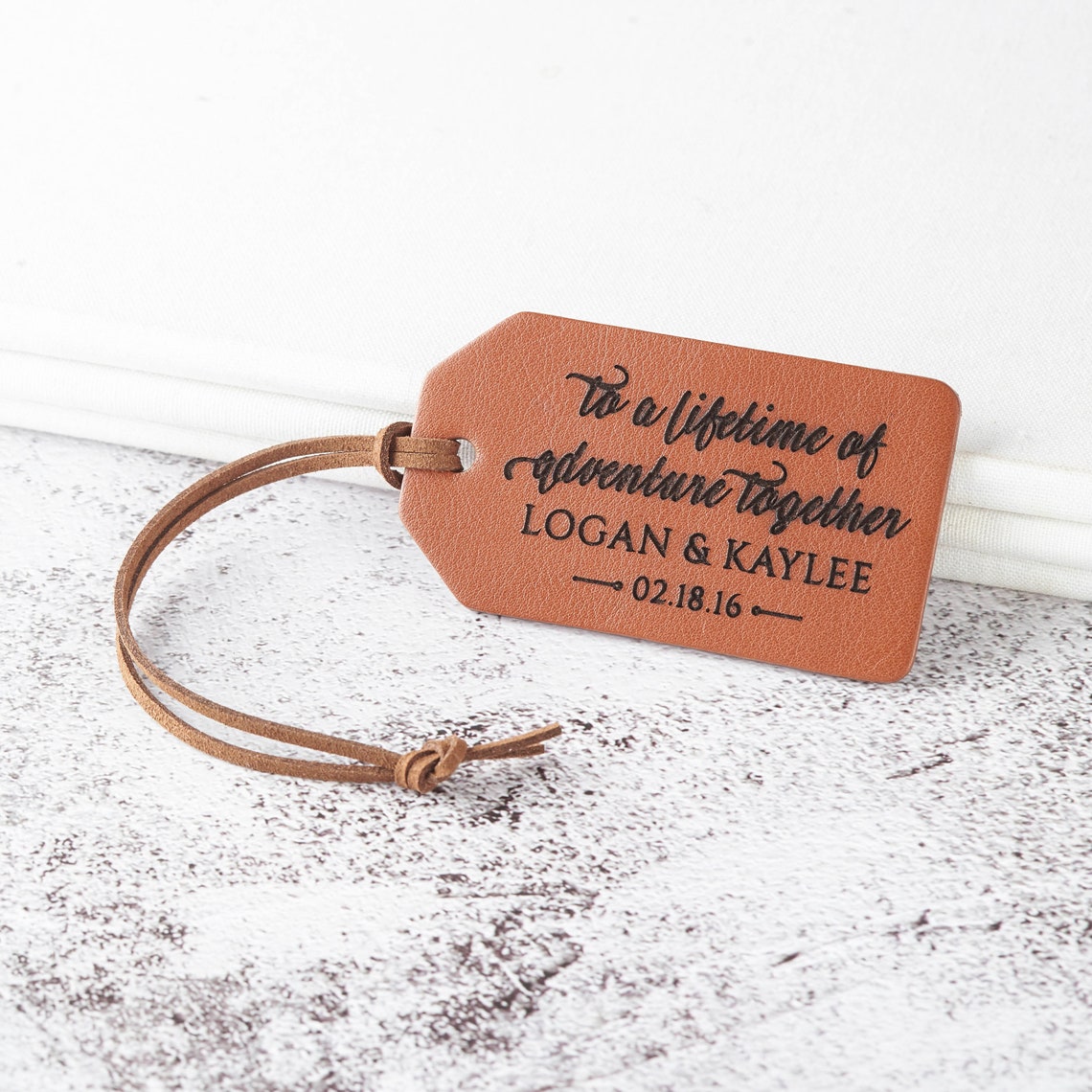 Luggage Tags Wedding Shower Gift for Couple Leather Etsy