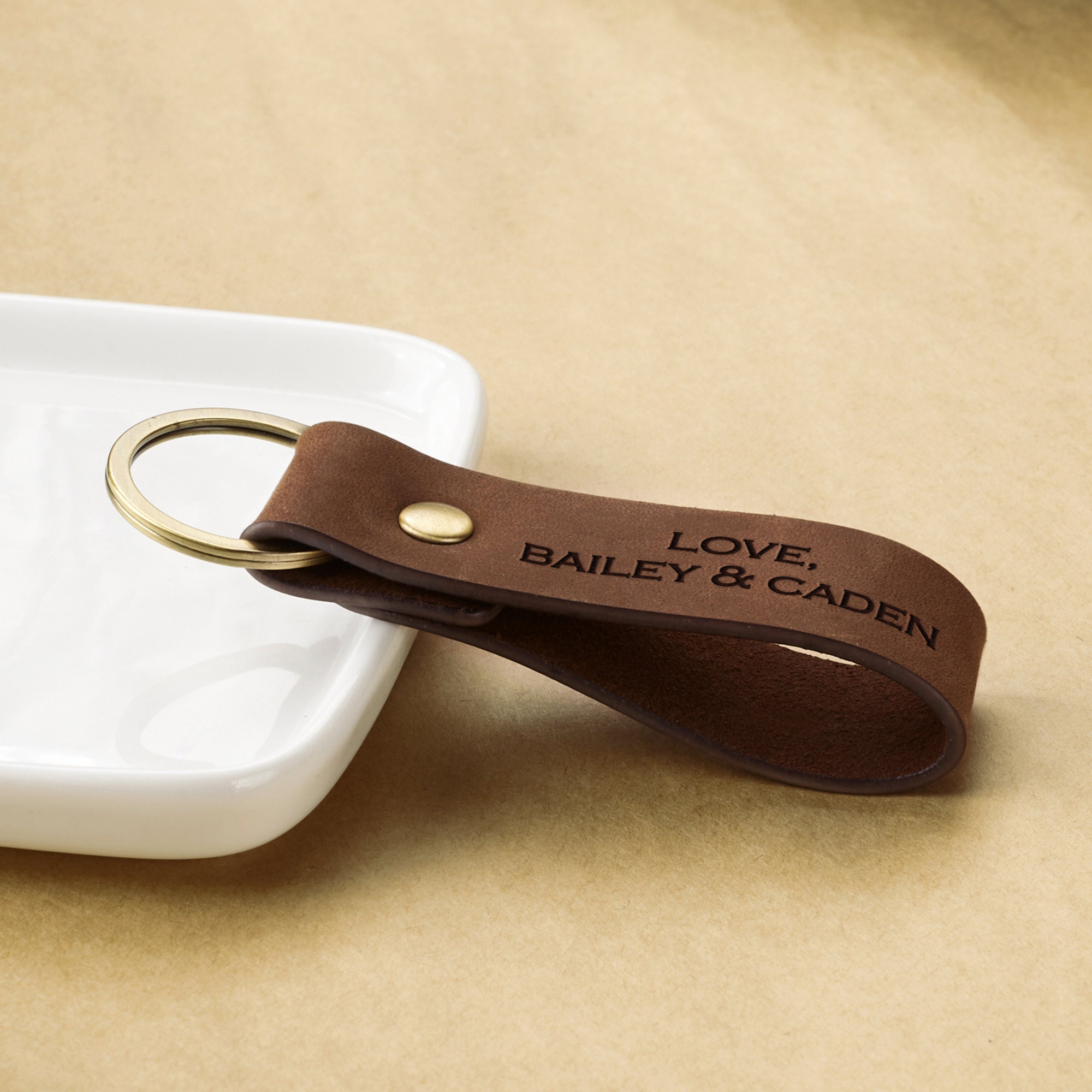 Keychain Gift For Stepdad - Stainless Steel Message Keyring From Son Or Daughter - View #5